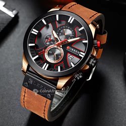 Montre curren bracelet en cuir